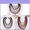 Boho Multilayer Beaded Pendant Necklace For Female Fashion With Circular Elements