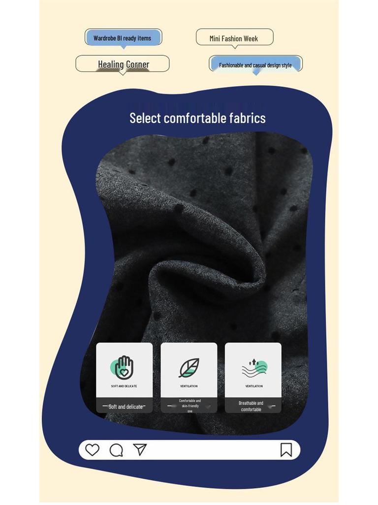 Girls' Autumn 2025 Woolen Dot Vest Dress Set