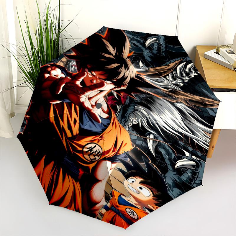 Goku Dragon Power Legacy Folding Umbrella Umbrella Suitable For All Seasons Three Folds Light Umbrella
