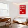 Customizable Photo Text Red Metal Sign with White Border - 4-Line Template for Home Office Wall Decor Metal Tin Sign