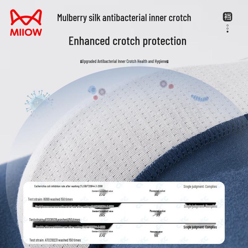 Maoren Men's Antibacterial Pure Cotton Boxer Briefs 3-Pack