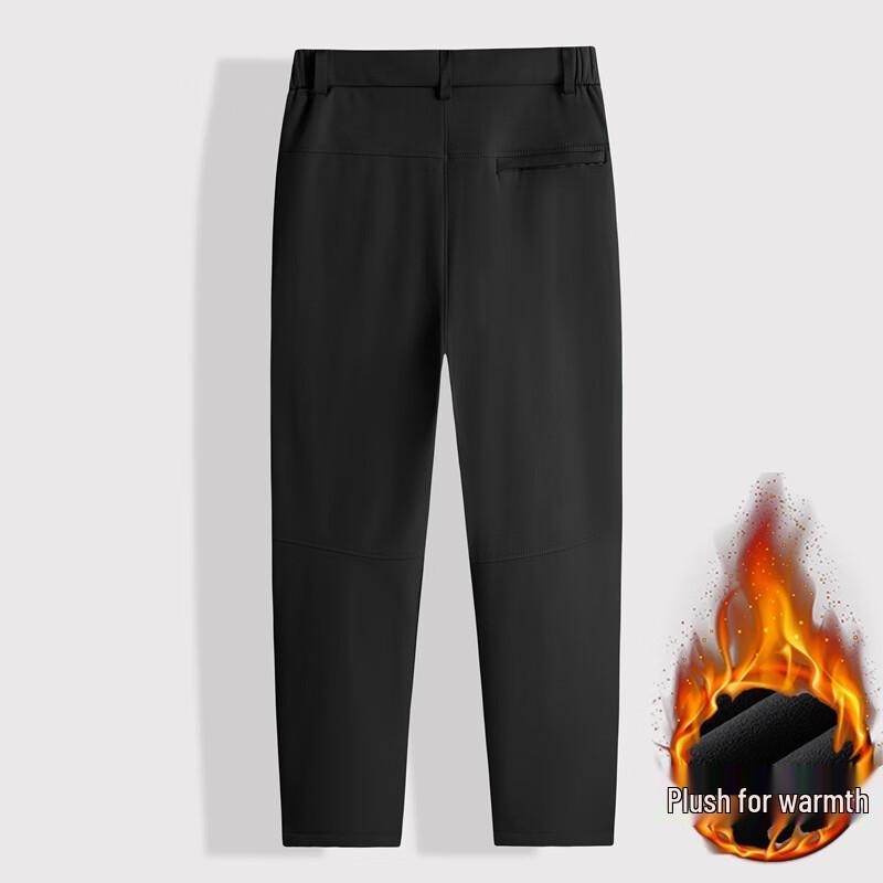 Men's Plus Size Fleece-Lined Straight Leg Outdoor Casual Pants