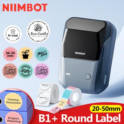 Niimbot B1 Wireless Label Maker White Color Transparent Clear Round Adhesive Sticker Business Bluetooth Labeling Printer Paper