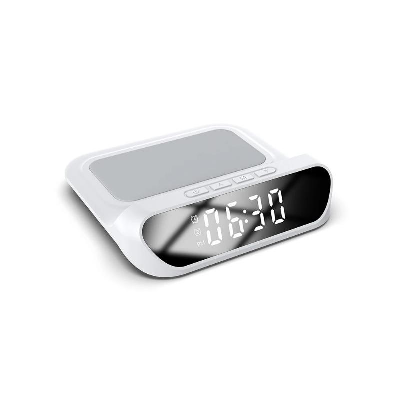 Πολυλειτουργικός φορτιστής επιτραπέζιο ρολόι ασύρματος φορτιστής κινητού τηλεφώνου ψηφιακή οθόνη ρολόι 2 σε 1 ασύρματος φορτιστής ένα τοποθετήστε ένα