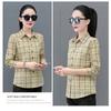 High-quality all-cotton plaid shirt for women, spring and autumn 2026 new fashion women's shirt, thin long-sleeved top