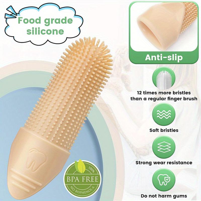 Dog Toothbrush, 360° Cleaning Finger Toothbrush for Dogs, Food Grade Silicone Dog Finger Toothbrush for Dogs & Cats Dental Care