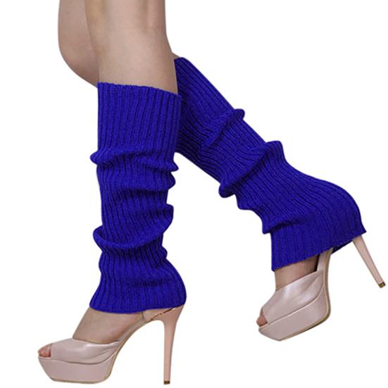 1Pair Women Winter Warm Vertical Stripes Solid Candy Colors Leg Warmers Knitting Socks for Home