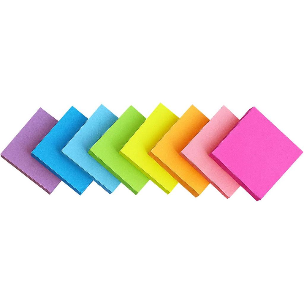 Eastern Wolf Sticky Notes 2x2 Self-Stick Notes 8 Bright Multi Colors Sticky Notes 16 Pads 100 Sheet/Pad