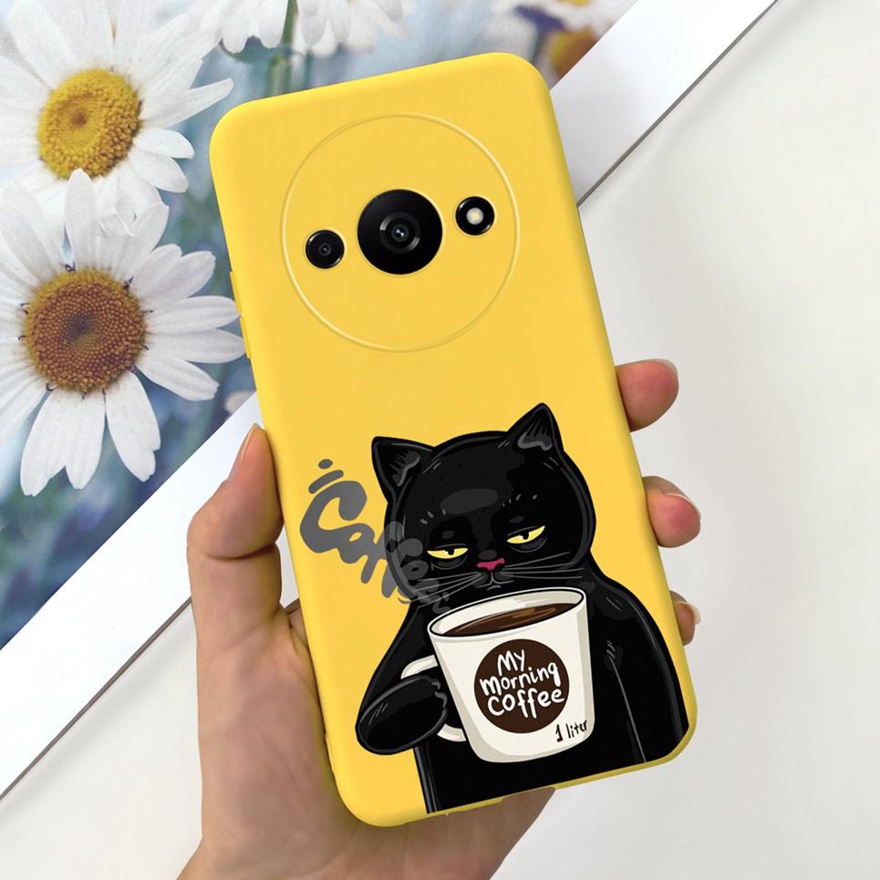 Rückseite für Xiaomi Redmi A3 4G Drachen Cartoon Tiere Cartoon Malerei Funda Etui für Xiomi RedmiA3 A 3 Weiche TPU Silikon Tasche