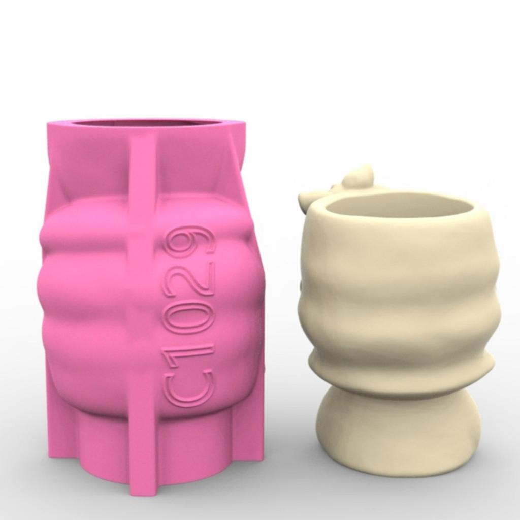 Cute Girl Planter Silicone Mold For Resin Cement Crafts Reusable DIY Flowerpot Design Flower Pot Making Mould