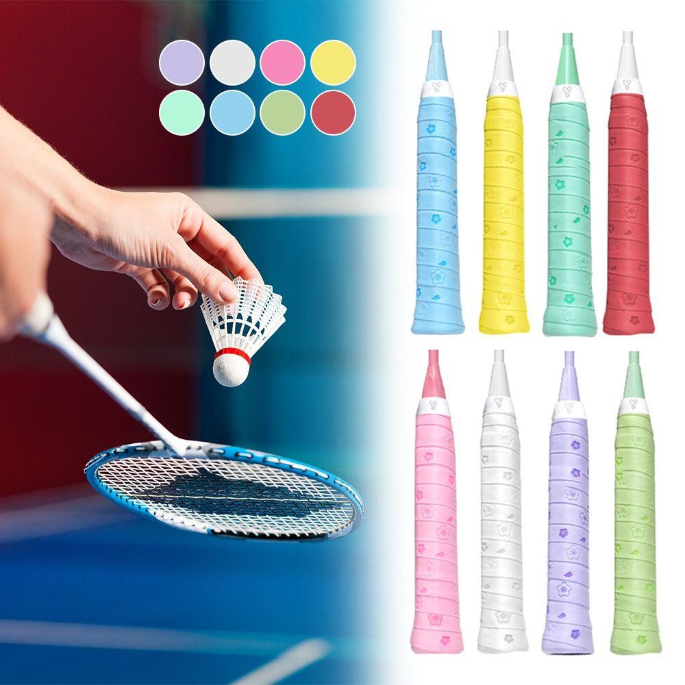 New PU Badminton Handle Wrap Tape Non-slip Sweat-absorbent Badminton Racket Handle Grip Print Tennis Handle Tape