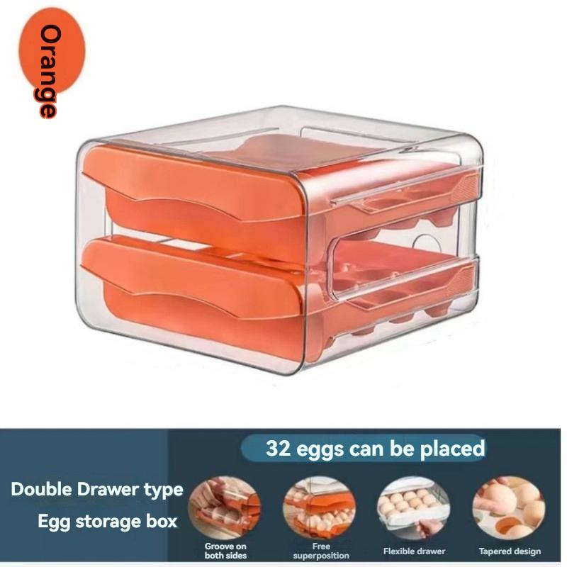 

1pc/Transparent Egg Storage Box Refrigerator Drawer-Type Multi-Layer Fresh-Keeping Box Sealed Egg Box 1pc оранжевый