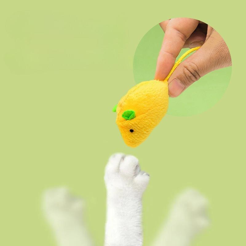 5pcs Simulated Mouse Cat Plush Toy Bite-resistant Sounding Bell Interactive Kitten Toy Self-indulgent Teeth Cleaning Cat Toy
