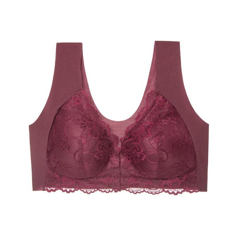 Open the Buckle Before the Explosion, Gather Large Size Thin Bra, Sexy Lace Without Steel Ring, Beautiful Back Underwear