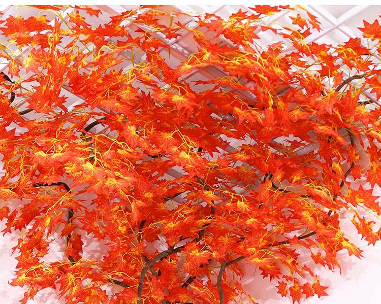 Artificial Red Maple Leaf Branches for Autumn Garden Decor