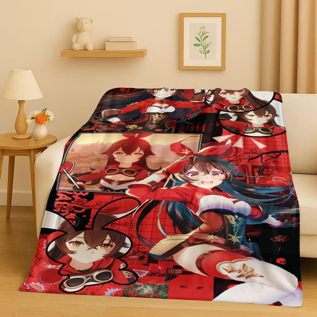 3D Genshin Impact Game Cartoon Flannel Blanket,Ultra Soft Warm Plush Throw for Home Bedroom Bed Sofa Cover Picnic Girl Gift