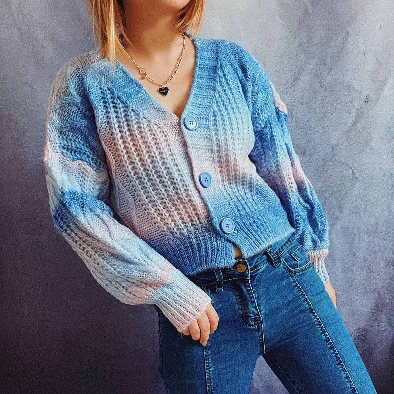 

Модный женский и зимний вязаный пуловер с принтом, с длинным рукавом, повседневный свитер L