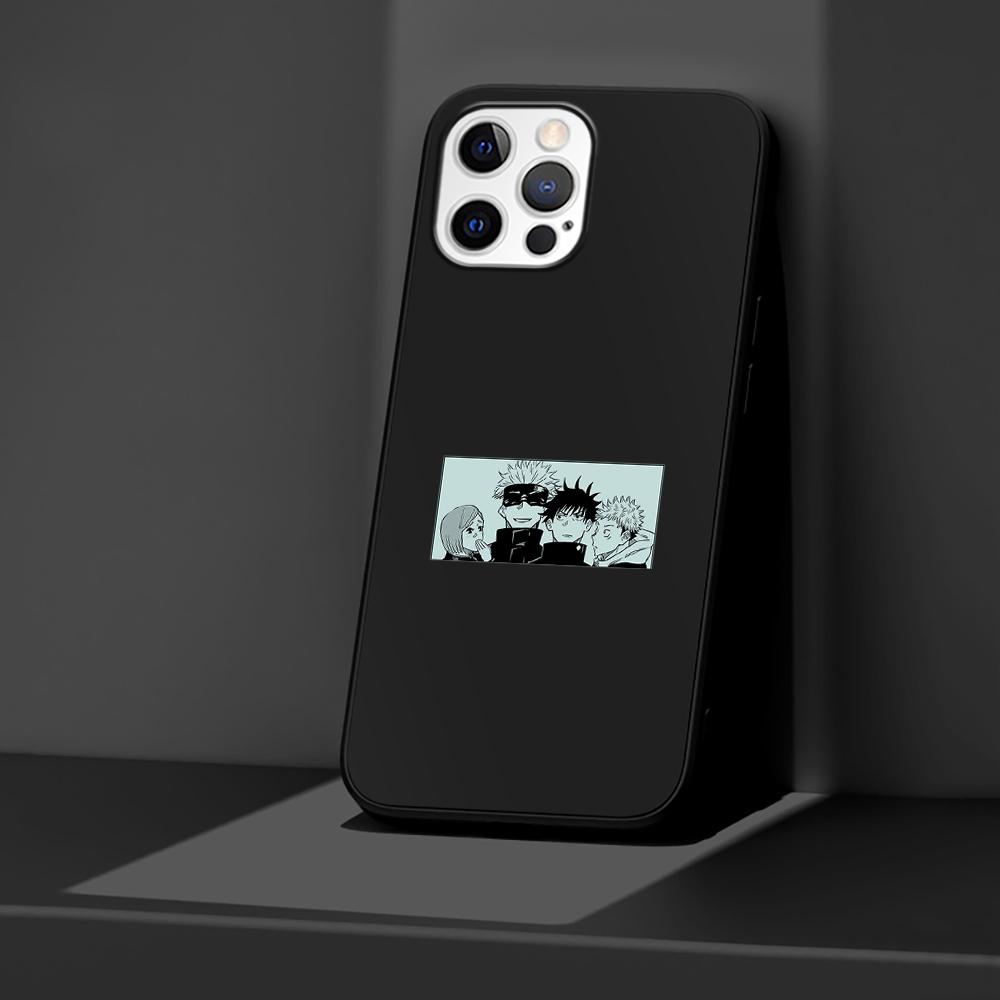 Phone Case for Apple iPhone 14 11 13 Pro Max 12 Mini XR 7 8 + SE 2020 XS 6 6s Plus 5 5s Cool Jujutsu Kaisen Silicone Black Cover