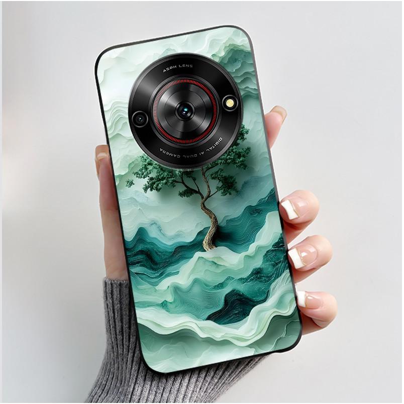 Cute Cartoon Case For ZTE Blade A75 5G/Nubia Focus 5G/Nubia Calf 5G Printing Shell Protective Cover Soft Silicone Black Casing