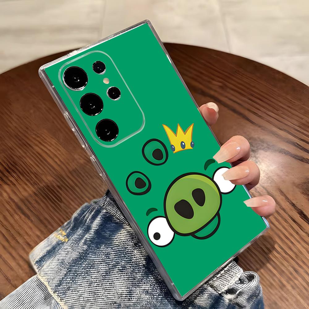 A-angry Birds Phone Case For Samsung S26 S25 S24 Ultra S23 Fe S22 S20 S21 Plus Plus 5G Fe Transparent Cover