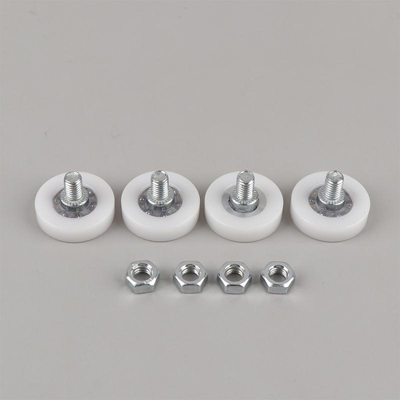 Smooth Sliding Drawer Bearing Pulley 4Pcs with Screw M6 External Thread Wear Resistant Wheels for Closet Cabinet Moving