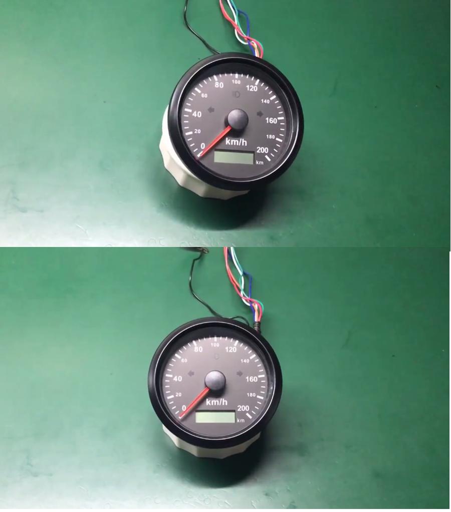 Speedomètre GPS de moto 3 3/8" 85mm Compteur kilométrique 200 km/h Alarme sonore de survitesse