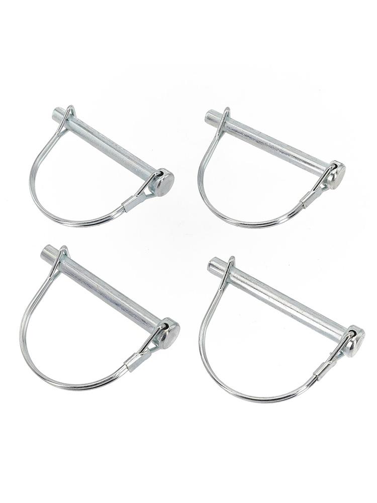 D Shape Safety Pin Lock Metallocking Silver Trailer Coupler