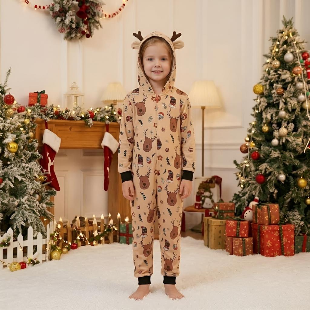 Christmas Family Matching Pajamas Parent-Child Long Sleeve Sleepwear for Mother and Child