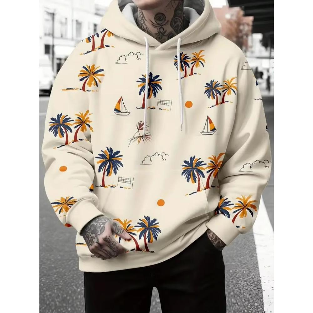Simple Comfortable Men's Hooded Sweatshirt Casual Loose Hoodies Sweatshirts Men’s