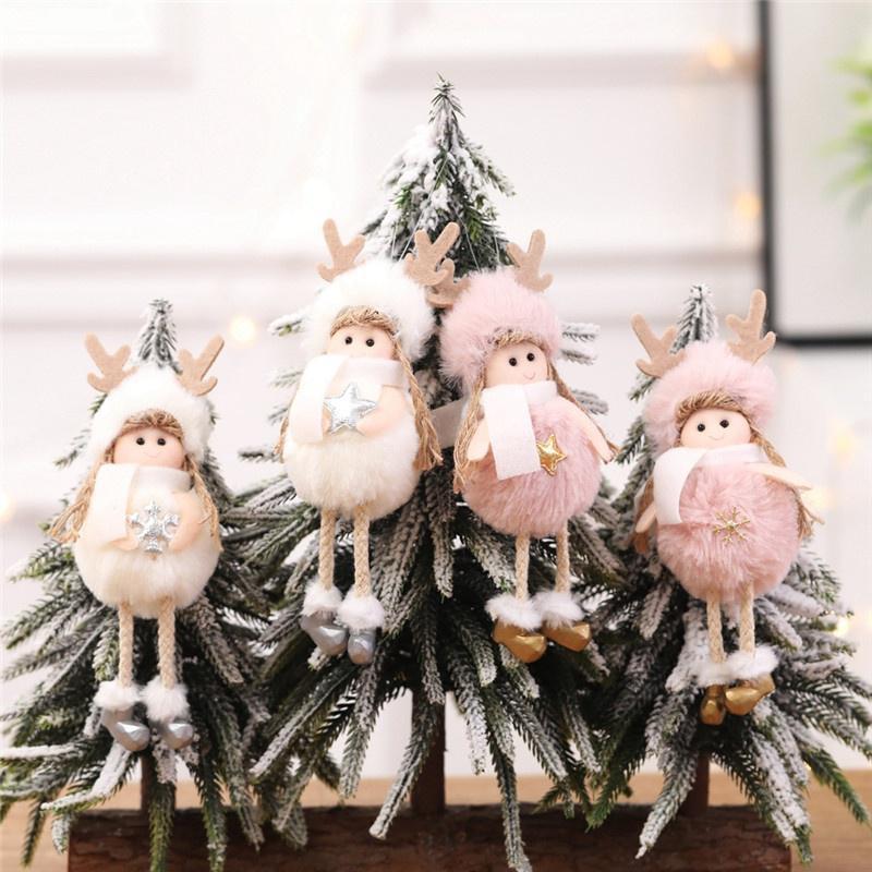 1pcs Christmas Angel Dolls Pendant Ornament Christmas Tree Hanging Decorations For Home New Year Kids Gift Craft Wholesale