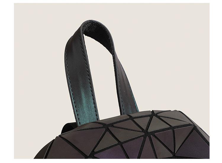 2026 Spring/Summer Geometric Luminous Double Shoulder Backpack - Trendy, Versatile, Large Capacity for School and Travel