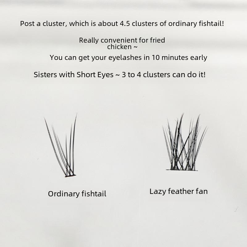 Feather Fan Style False Eyelashes - Lazy Series: Natural, Easy To Apply, Perfect for Novice Thai Makeup.
