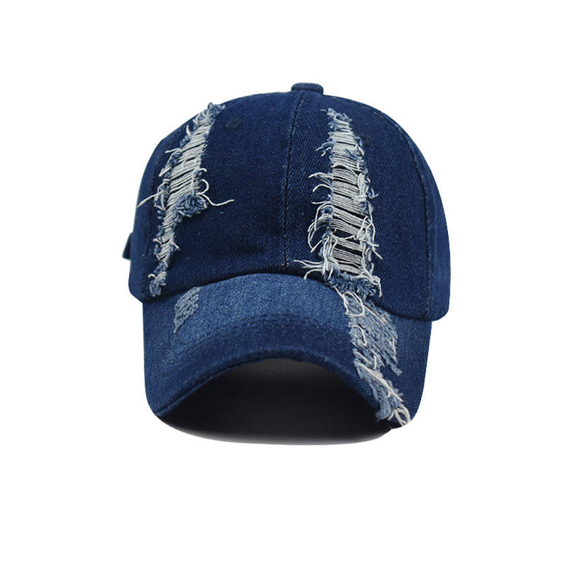 

Fashionable Casual Summer Unisex Peaked Hat Washed All Match Denim Adjustable Simple Baseball Caps One Size синий