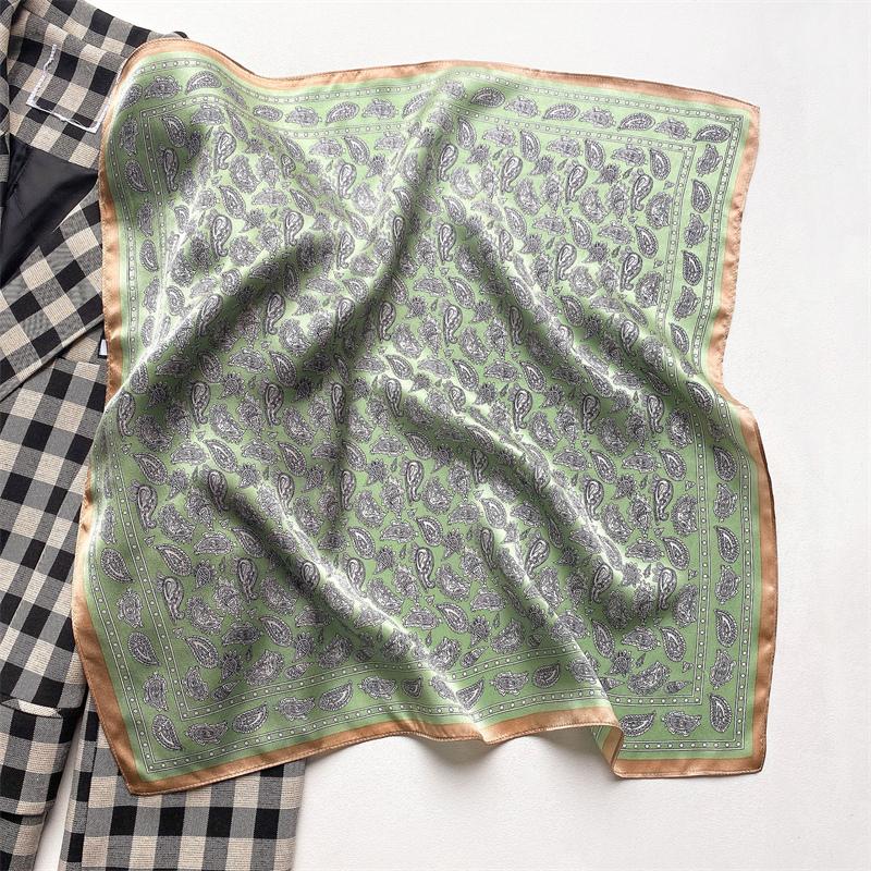Fashion 100% Real Silk Scarf 53cm Square Bandelet Women's Silk Temperament Small Scarf Neck Decorative Wrap Printed Scarves
