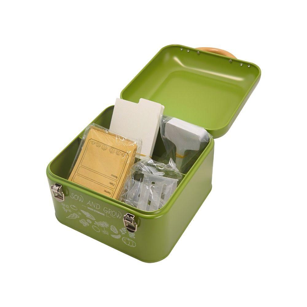 Metal Seed Storage Box Waterproof Storage Container Nordic Style Sorting Box Outdoor Gardening