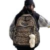 Original Japanese Harajuku Style Retro Leopard Print Student Backpack Korean Version Ulzzang Versatile Large Capacity