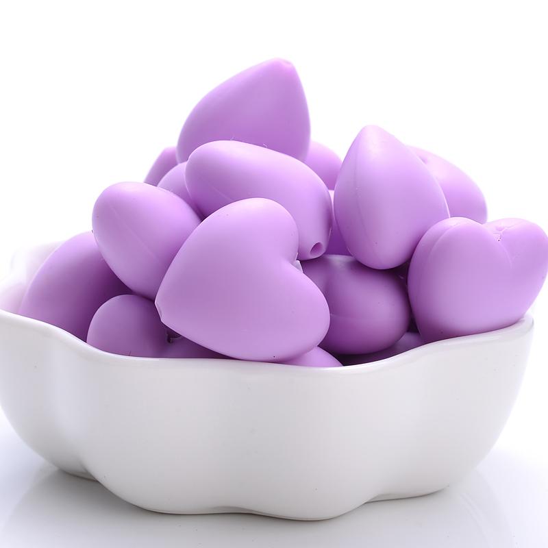 20Pcs 18x20mm Peach Heart Silicone Beads Baby Teethers Eco-friendly BPA Free Teething Beads Necklace Pacifier Chain Accessories