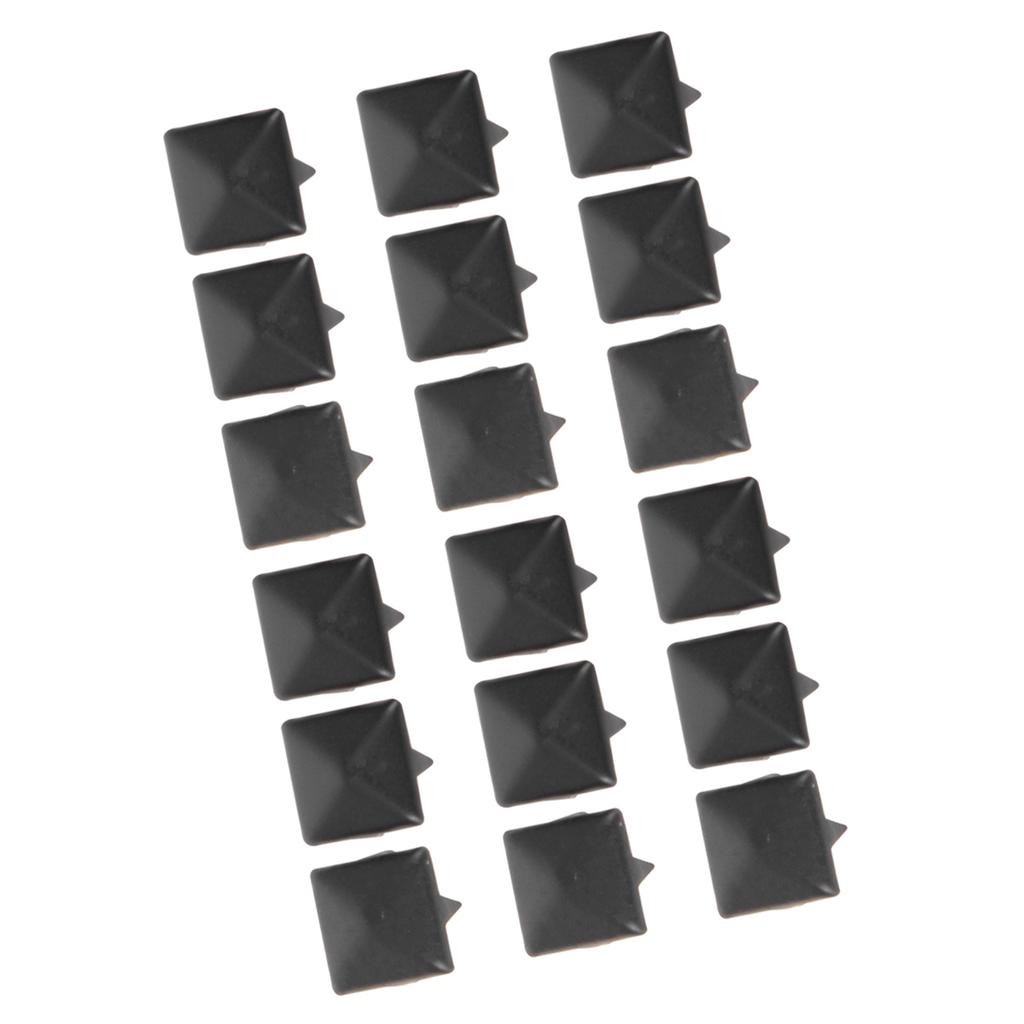 200Pcs Square Rivets Metal Stylish DIY Shoes Bags Hats Decoration Accessories 9mmMatte Black