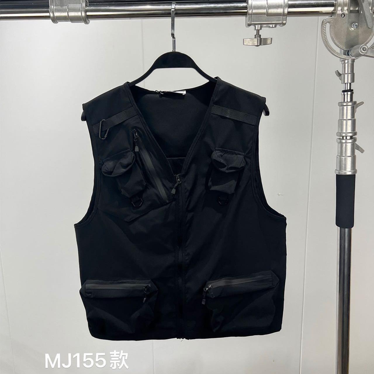 Men s summer thin outer functional vest men s tooling outdoor trendy vest jacket M чёрный