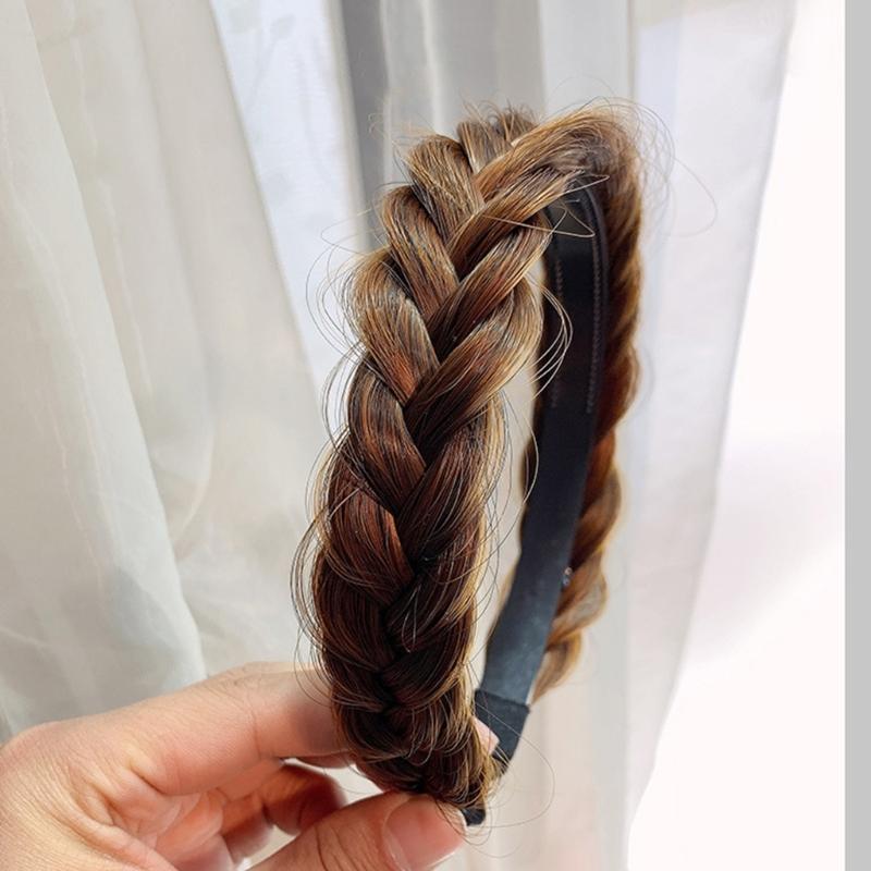 Women's Braided Hair Band High Elasticity Hairpiece Fashionable Hair Accesories Hairband for Girls Natural Look