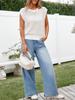 Women's Cap Sleeve Knit Sweater Vest Crew Neck Ribbed Summer Pullover Tank Top