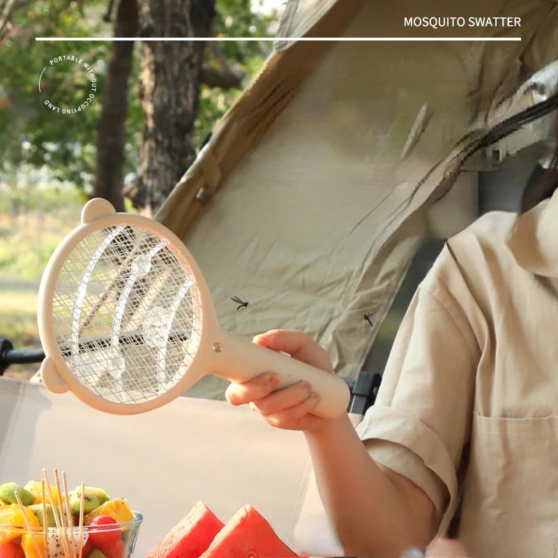 New Electric Mosquito Swatter Small Camping Portable Mounted Outdoor Powerful Household Rechargeable Dormitory Swatter