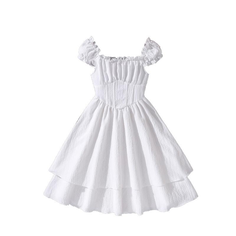 Modisches Sommerkleid für Mädchen, Kinder-Neckholder-Einschulterkleid