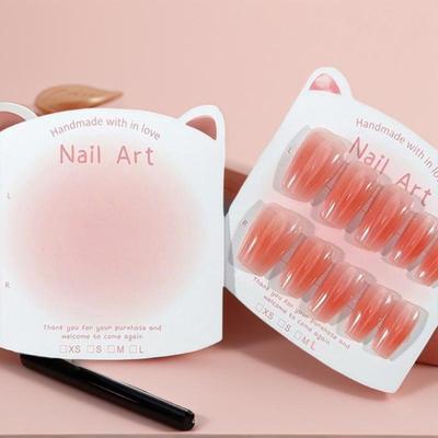 Press On Nail Bottom Cardboard Cards Packaging Bag Square Nail Art Display Photo Props Card False Nail Tips Manicure Tools