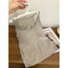 Women U‑Neck Tank Top Generic Back Floral Lace Splice Ribbed Slim Fit Sleeveless Cami Top, White Black Tea Brown Navy Blue