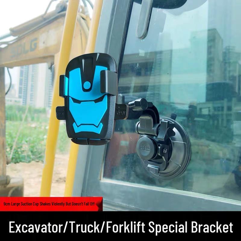 Shockproof Universal Excavator Loader Suction Cup Phone Holder 9cm Suction Cup Truck Mount синий