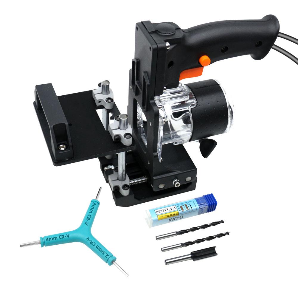 2 In 1 Invisible Fastener Opening Punching Locator Woodworking Trimming Slotting Bracket Cabinet Board Side Hole Fixing Fixture