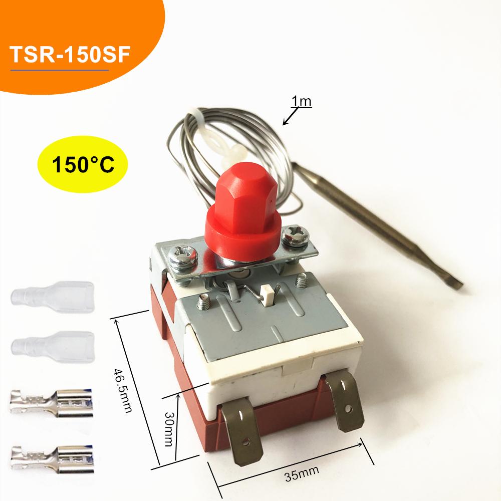 Bulb Capillary Thermostat Thermometer Temperature Safety Limiter Control Switch W/ Manual Reset TSR- For Boiler Heater Cooker