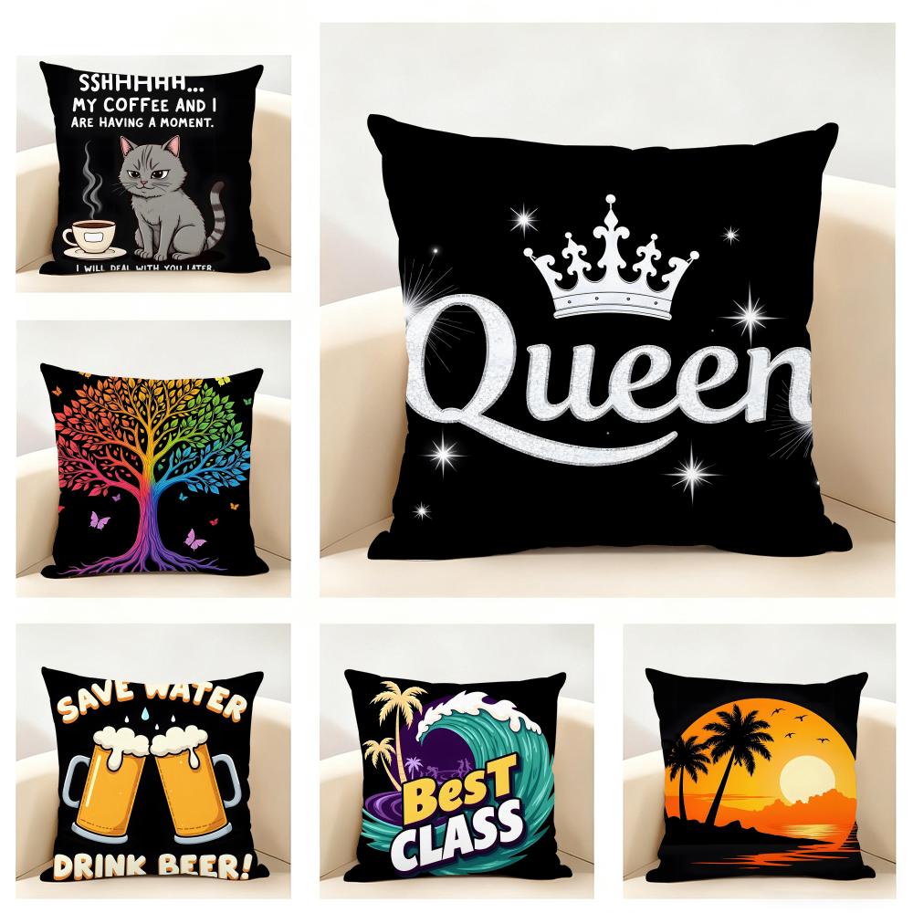 Street Trendy Toys Millennial Style Cushion Cover Linen Pillowcase Soft for Sofa Bed Home Room Decor