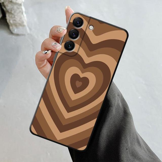 Pouzdro na telefon Samsung Galaxy S23 S22 S21 S20 Fe Ultra S10 S9 S8 Plus Note 20ultra 10plus Fashion Brown Love Wood Grain Texture